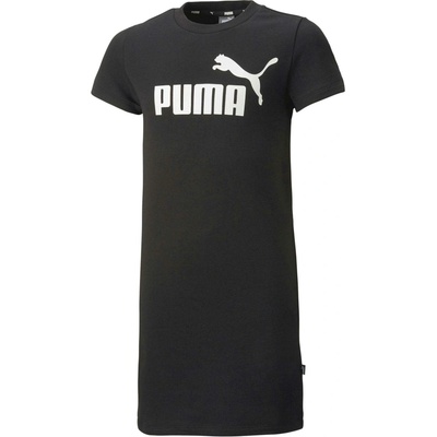 Puma dievčenské šaty ESSENTIALS + LOGO DRESS TR G čierna biela