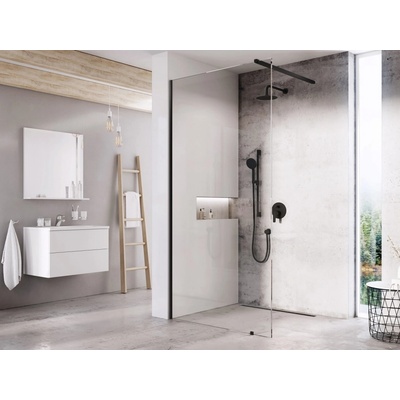 Ravak Wall walk-in sprchová zástěna 60 x 200 cm černá sklo transparent GW9W0030SZ1