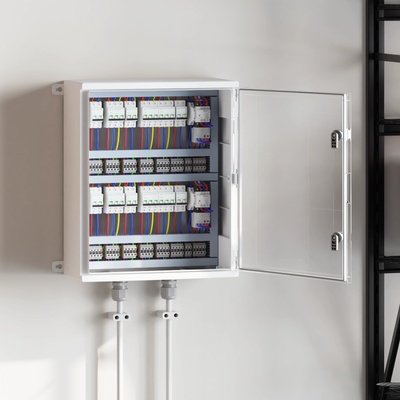 vidaXL Контролен шкаф Сив 57 x 23 x 60 см ABS пластмаса (4106517)