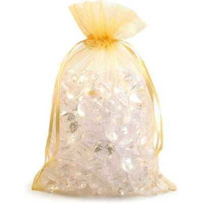Dárkový pytlík 17x23 cm organza - (15x20 cm) zlatá (10 ks)