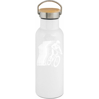 123TRIKO termoska Retro cyklista, bílý potisk 500 ml