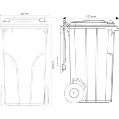 Europlast Plastová nádoba na odpad 120 l hnědá
