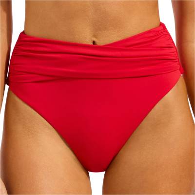 Seafolly Дамско бикини долнище Seafolly Women's Collective High Waist Wrap Front Pant Bikini bottom - Cosmo Red - размер 38 (EU) (150-2110-0814)