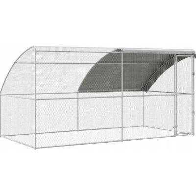vidaXL Kurník pro slepice 3368322 stříbrný 400 x 200 x 200 cm