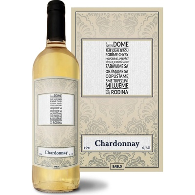 Sablio V tomto dome Chardonnay biele suché víno 12 % 0,75 l (čistá fľaša)