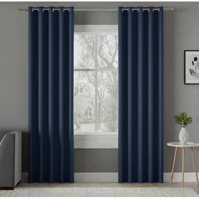 Zatemňovací závěs s kroužky "BLACKOUT" DONA 140x250 cm modrá 229 (cena za 1 kus) MyBestHome