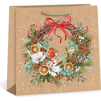ARGUS Darčeková papierová taška (38 x 38 cm) - Vianočný veniec 08850010