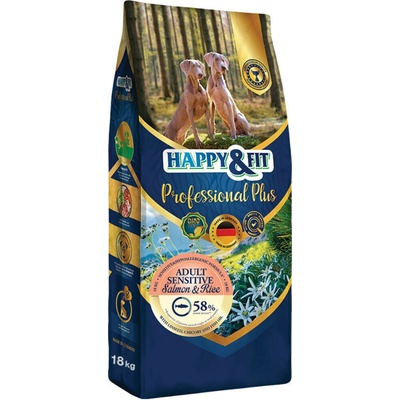 Happy&Fit Professional Plus Adult Sensitive Salmon&Rice 18 kg