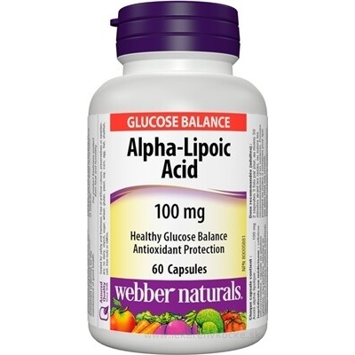 Webber Naturals Kyselina alfa-lipoová 100 mg tobolky 60 ks