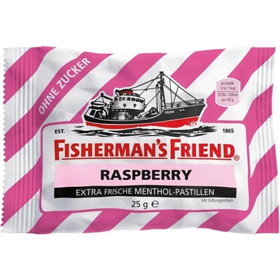 Fishermans Friend Malinové mentolové bonbony bez cukru 25 g