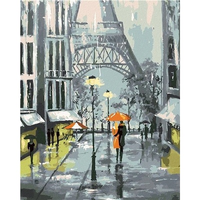zuty Malování Podle Čísel Paříž A Procházející Se Pár 80 x 100 Cm Plátno Rám
