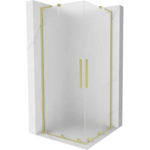 Mexen Velar L Duo плъзгаща се душ кабина 100 x 100 cm, скреж, златно матово - 871-100-100-02-33-55 (871-100-100-02-33-55)