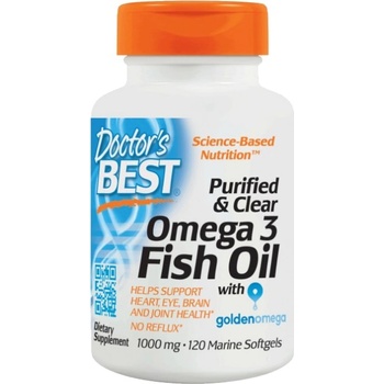Image 1 of Doctor's Best BEST Omega 3 Fish Oil 1000 mg / Purified & Clear [120 Гел капсули]