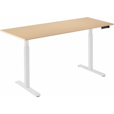 AlzaErgo Table ET2 bílý + deska 160×80 cm lamino bříza