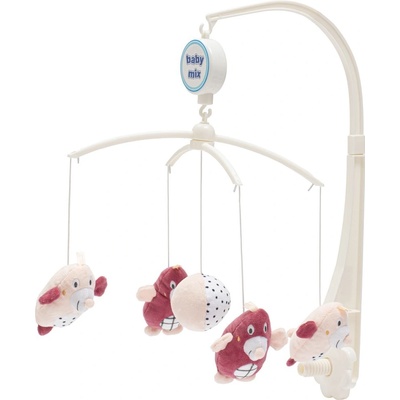 Baby Mix Kolotoč nad postieľku Krtkovia ružový