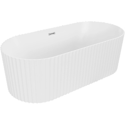 Mexen Paola свободностояща гофрирана вана 170 x 80 см, бял мат, хромиран преливник - 52721708001-01 (52721708001-01)