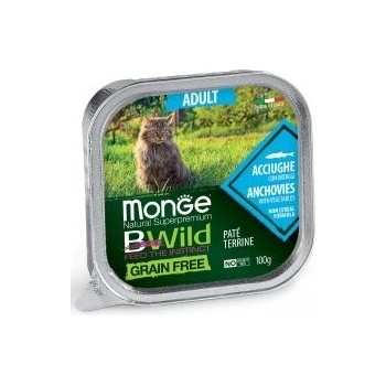 Monge BWILD Cat Grain Free ADULT Ančovičky 32 x 100 g