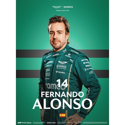 Umělecký tisk F1 Print Store Driver Series - Fernando Alonso, 30 × 40 cm