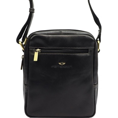 Peterson Dvouoddílová střední pánská kožená Crossbody taška 709 černá