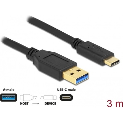 Delock кабел USB 10 Gbps Type-A USB Type-C 3m 84006 (84006)