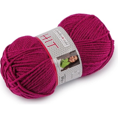 Pletací příze Hit 50 g Varianta: 25 (237) fuchsiová tm., Balení: 1 ks 34718/52243/280851
