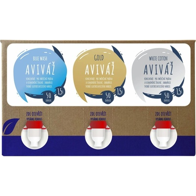 AlzaEco aviváže Blue Wash, Gold, White Cotton 3 x 1,5 l 150 praní