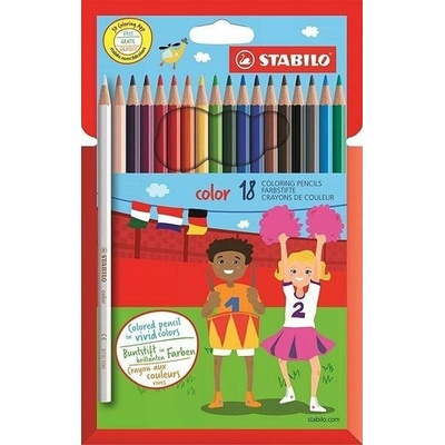 Pastelky STABILO color, sada 18 ks v kartonovém pouzdru