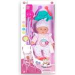 Man Yuk Toys Кукла с количка и аксесоари - 35 см, с бяла шапка (wzb108-10)