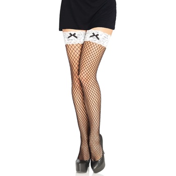 Image 1 of Leg Avenue Industrial Net Thigh Highs 9316 Black & White