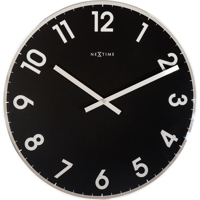 NeXtime Стенен часовник Reflect черен (8190ZW)