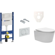Závěsný WC set Geberit do lehkých stěn / předstěnová montáž + WC SAT Brevis SIKOGES5W0