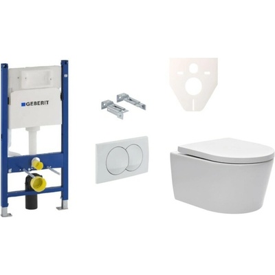 Závěsný WC set Geberit do lehkých stěn / předstěnová montáž + WC SAT Brevis SIKOGES5W0 – Zboží Dáma