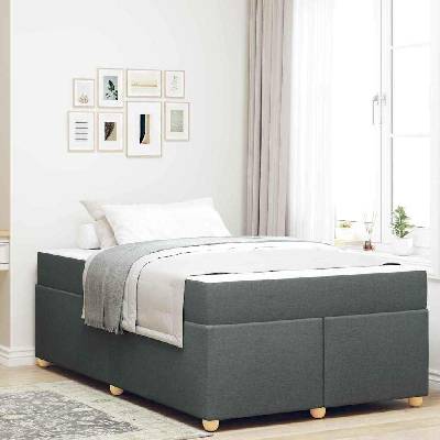zahrada-XL 3399350 Rám postele s matrací Tmavě šedá textil