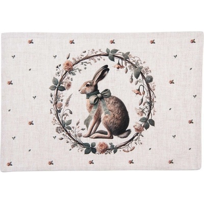 Clayre & Eef 6ks bavlnené prestieranie na stôl Natural Linen Easter 48x35 cm