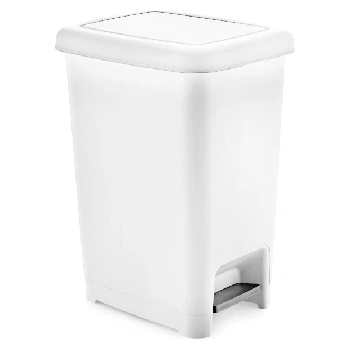 Image 1 of Dünya Plastik Dunya-Кош с педал правоъгълен 10l slim БЯЛ (01041) (0151375)