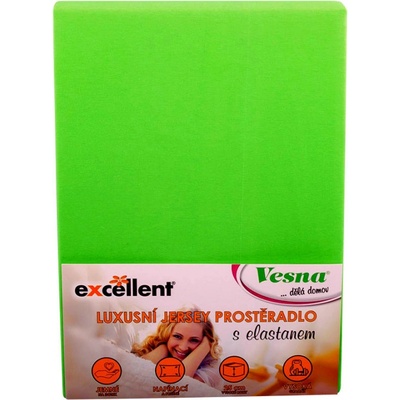 Vesna Luxusní prostěradlo jersey Excellent s elastanem zelené 140x200