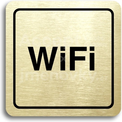 ACCEPT Piktogram WiFi - zlatá tabulka - černý tisk
