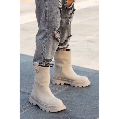 Moda Trend Дамски боти - Бежови #362962 (362962_Бежов)