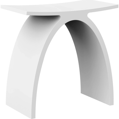 SAPHO KORAL koupelnová stolička 43x43x23,5cm, solid surface, bílá mat WF434