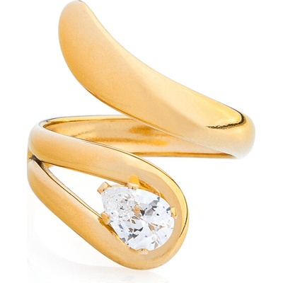 franco bene Zatočený promise ring se zirkonem pozlacený 360