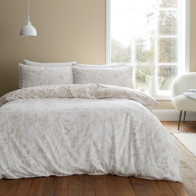 Bianca Бежово двойно фланелено спално бельо 200x200 cm Floral Toile - Bianca (BD/58968/R/DQS/NT)