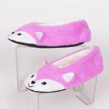 Image 1 of Дамски пухкави пантофи-балеринки в лилаво - лисиче