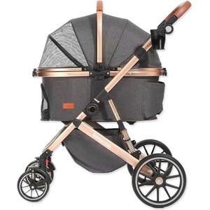 Switt Детска количка Kenyone 62x90x108cm черна, златна конструкция (7914-185057)