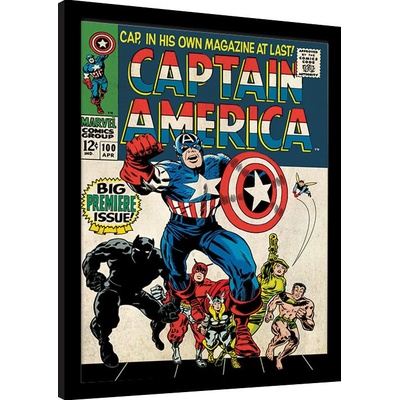 Rámovaný Obraz - Captain America - Premiere, 34.3 × 44.5 cm