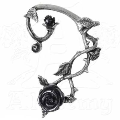 Обица ALCHEMY GOTHIC - Black Rose Earwrap - E410