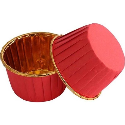 Cakesicq Košíčky na muffiny červené s pevným okrajem 50x39mm 100ks
