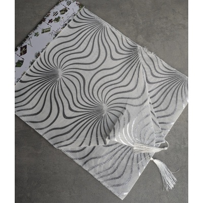 lacne-dekoracie.sk Behúň vianočný stôl vlny 55505 180x32 cm STRIEBORNÁ