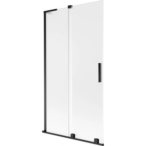 Mexen Velar L параван за вана двукрилен плъзгащ се 100 x 150 cm, матиран, черен - 896-100-003-31-70 (896-100-003-31-70)