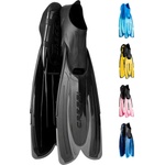 CRESSI Agua Fins Swimming Fins - Adjustable Foot Section for Diving - Ergonomic Short Fins Adults & Children - Durable Fin Material - Black/Sheer Joy - 39/40 - CA206343 (CA206343)
