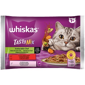 Whiskas ПАУЧ tasty mix ИЗБОР НА ГОТВАЧА - паучове за котка - 4Х85 гр